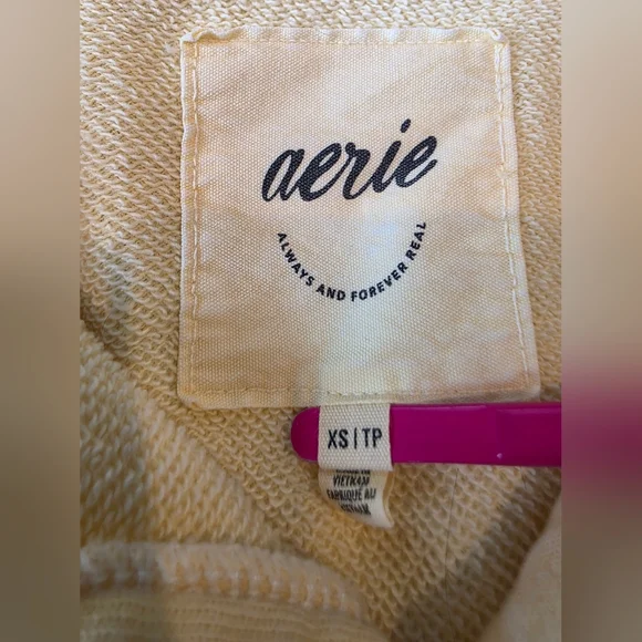 Aerie Size XS Oversized Butter yellow Button Collared Casual Lumberjane Soft - Picture 5 of 9